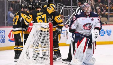 Crosby scores 25th goal, helps Penguins beat Blue Jackets 6-3