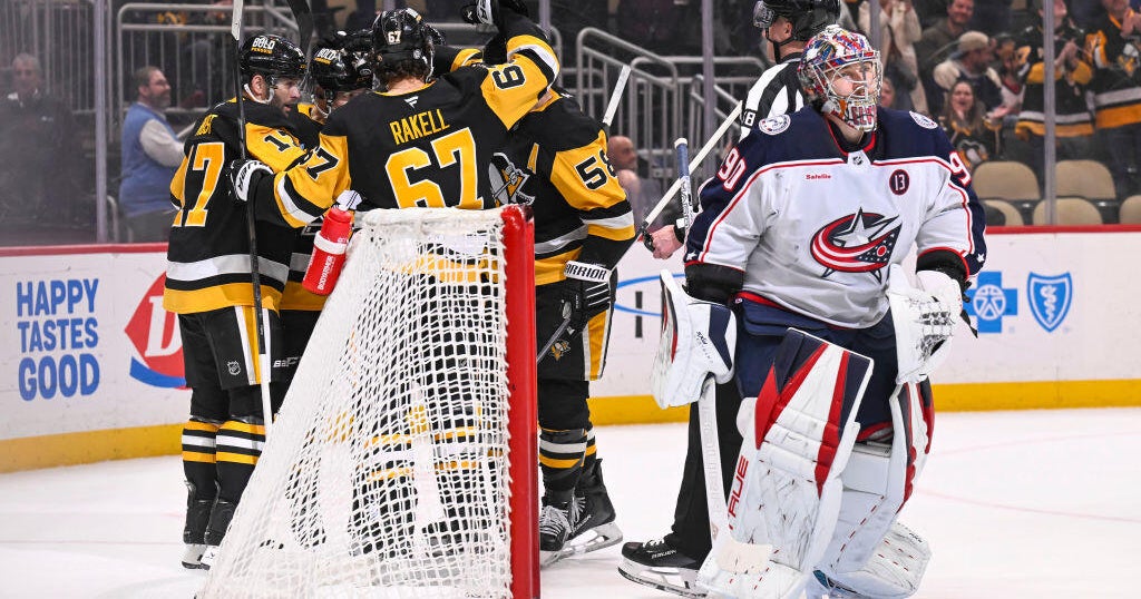 Crosby scores 25th goal, helps Penguins beat Blue Jackets 6-3