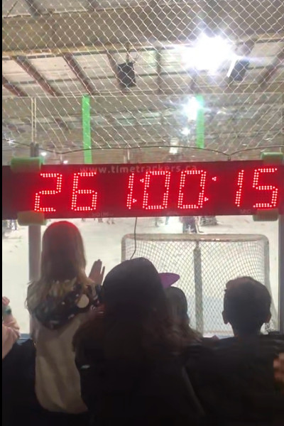 Kids watching the game at ice-level