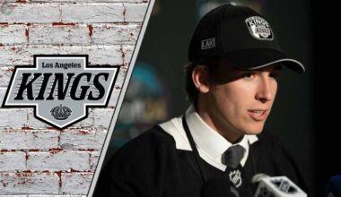 Top LA Kings prospect Liam Greentree talking to the media after being drafted
