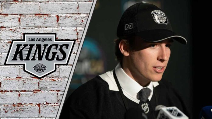 Top LA Kings prospect Liam Greentree talking to the media after being drafted