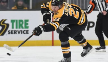 Hampus Lindholm skating for the Boston Bruins