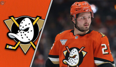 Anaheim Ducks center Mason McTavish looking on as NHL trade rumors swirl around him