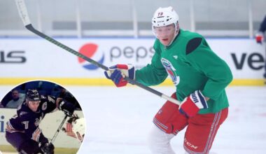 Matt Rempe reaching for his Rangers ceiling with Hall of Famer's help