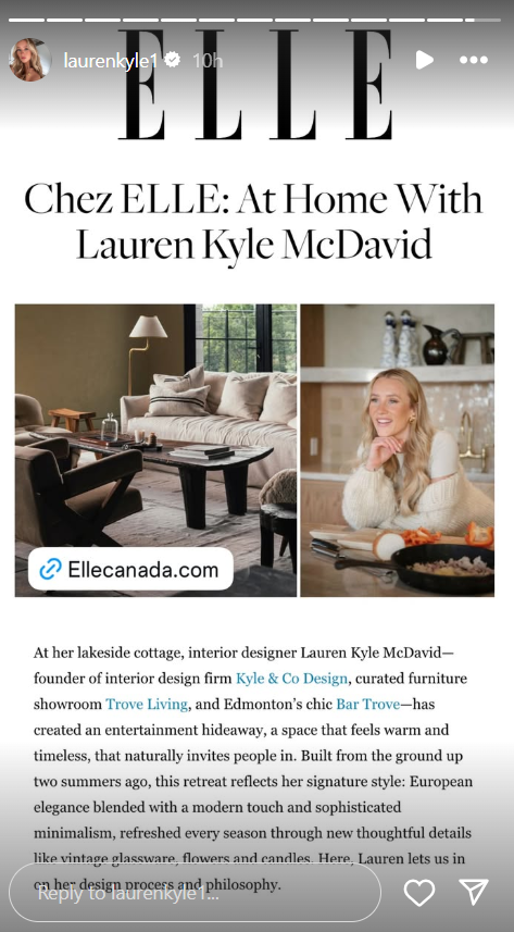 NHL star Connor McDavid’s wife, Lauren Kyle, opens her cottage retreat (Credit: Instagram/@laurenkyle1) NHL-NHL star Connor McDavid’s wife, Lauren Kyle, opens her cottage retreat