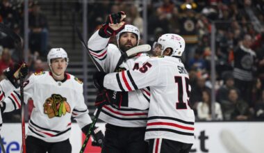 Ryan Donato scores twice in the Blackhawks' 6-3 victory over the Ducks