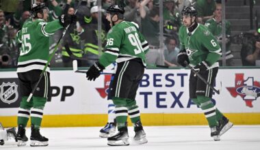Stars score without Mikko Rantanen getting a point, ending record streak at 13 goals in a row