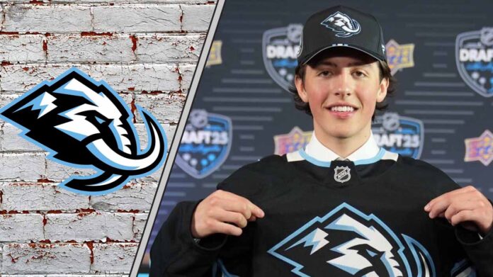 An image of top 5 Utah Mammoth prospect featuring Caleb Desnoyers