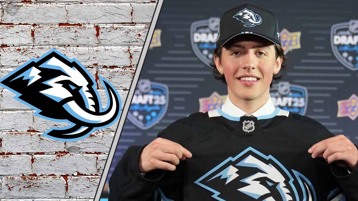 An image of top 5 Utah Mammoth prospect featuring Caleb Desnoyers