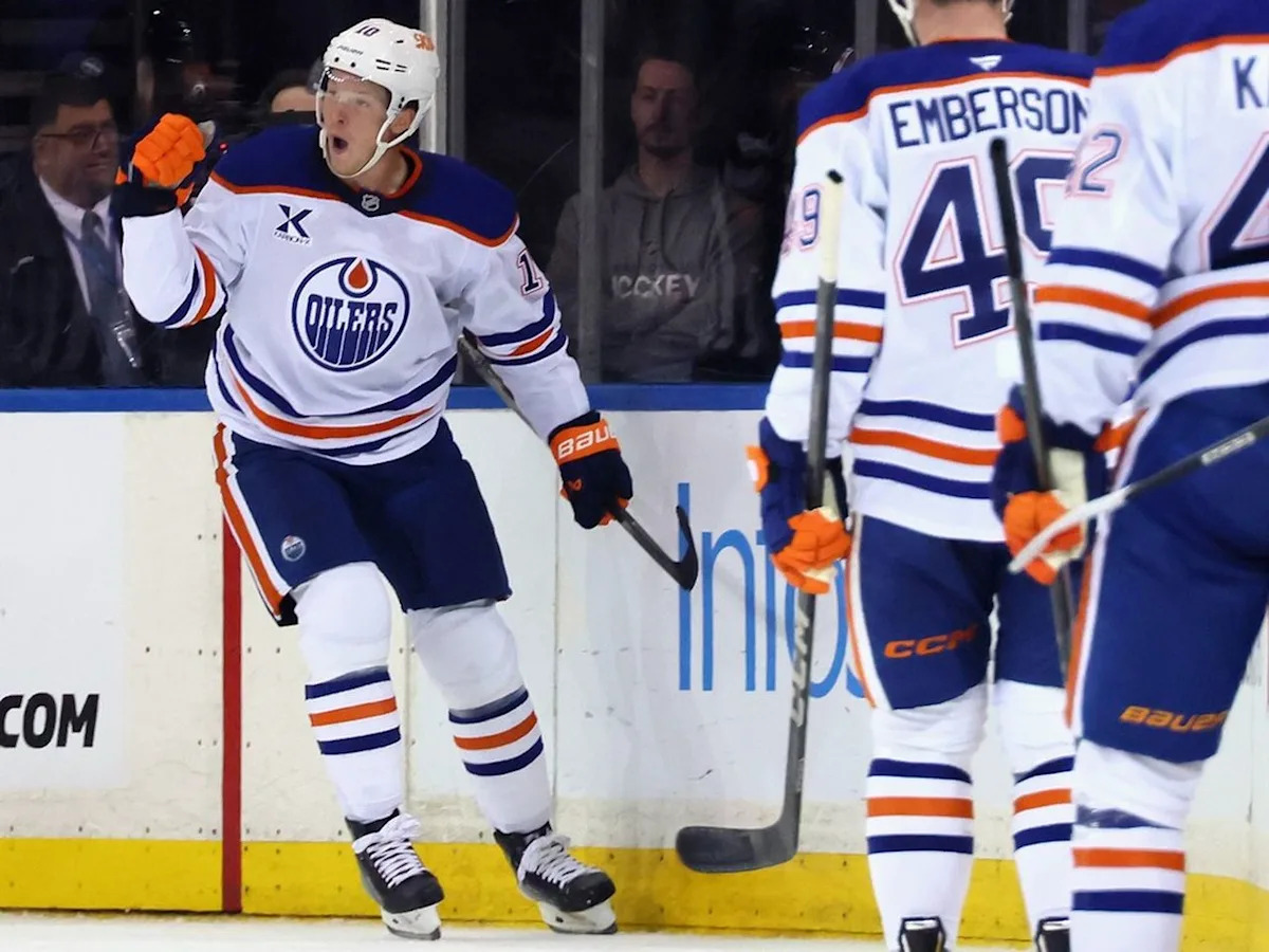 How has Oilers forward Frederic fallen from first line to fourth line?