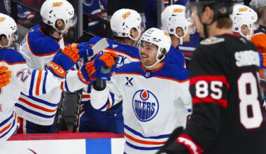 Rookie Ike Howard wastes no time getting first goal on Oilers top line