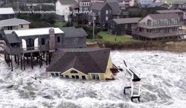 5 homes collapse into the surf of the Outer Banks as hurricanes rumble in Atlantic
