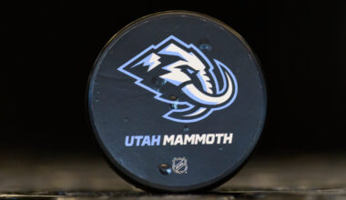 Utah Mammoth logo on puck