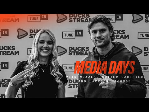 Anaheim Ducks Media Days: Petr Mrázek, Cutter Gauthier and Jackson LaCombe