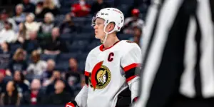 Brady Tkachuk skating for the Ottawa Senators