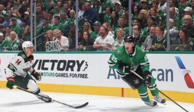 Stars’ forward Matt Duchene leaves game against Minnesota Wild after taking a big hit