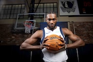 Dallas Mavericks center Moussa Cissé poses for a portrait during the Dallas Mavericks media...