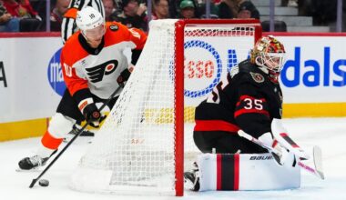 Linus Ullmark makes 22 saves in the Senators' 2-1 victory over the Flyers