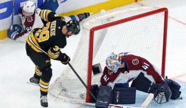NHL roundup: Geekie’s hustle goal helps Bruins beat Avalanche to halt six-game skid