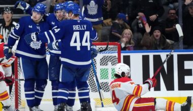 Domi and Knies help the Maple Leafs beat the struggling Flames 4-3