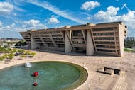 Aerial view of Dallas City Hall on Friday, Sept. 12, 2025, in Dallas. 
