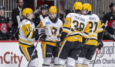 HEINEN, KOIVUNEN LEAD PENGUINS PAST CHECKERS, 4-0