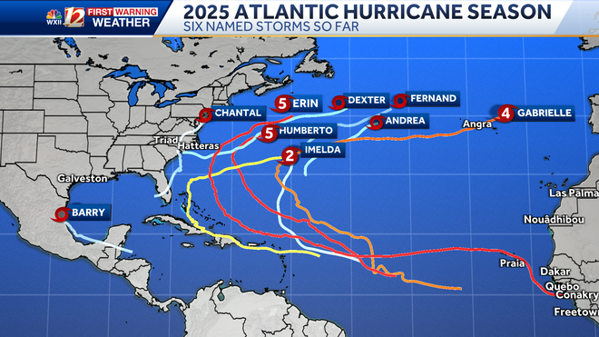 tropical areas of interest in the atlantic ocean