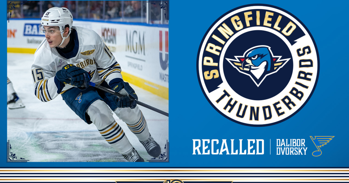 Springfield Thunderbirds | Blues Recall F Dalibor Dvorsky from T-Birds