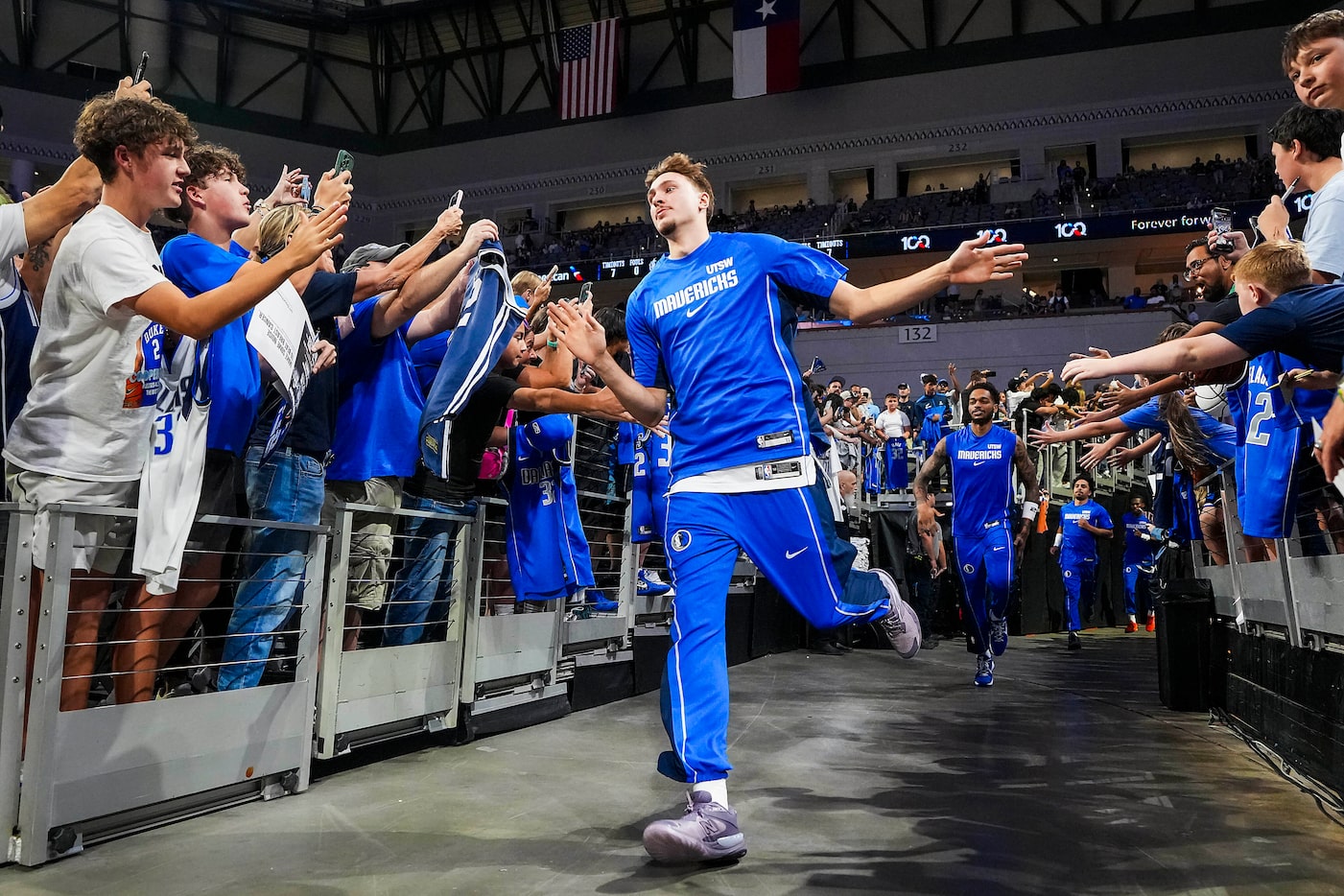 Dallas Mavericks forward Cooper Flagg takes the floor for an NBA preseason basketball game...