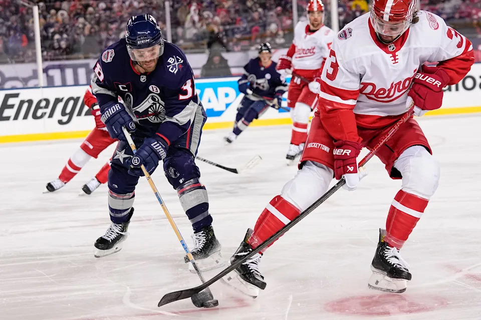 Blue Jackets center Boone Jenner (38) needs just one more goal to have 200 in his career.