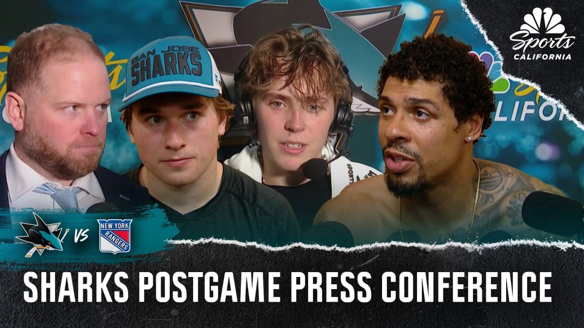 Ryan Warsofsky, Macklin Celebrini and team celebrate Sharks’ win – NBC Sports Bay Area & California