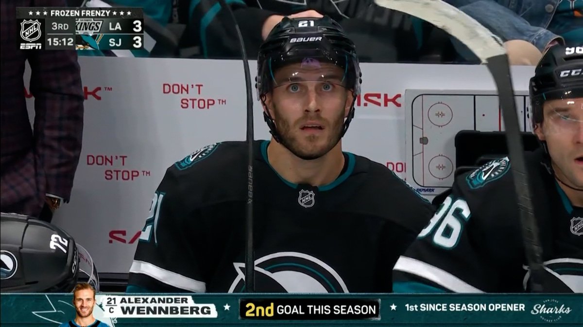 Alex Wennberg scores goal to bring Sharks even vs. Kings – NBC Sports Bay Area & California