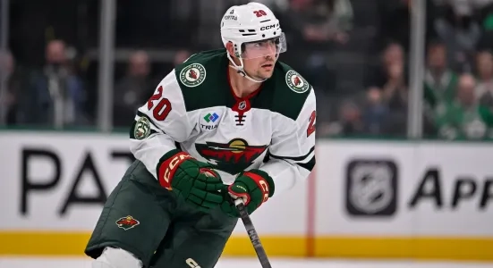 Brett Leason, on his PTO with the Minnesota Wild