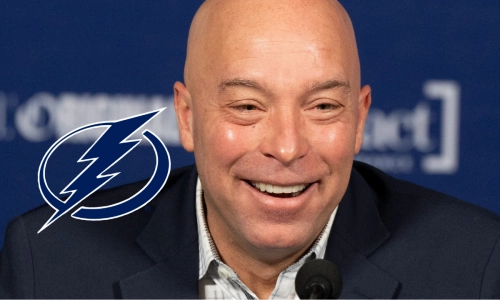 Tampa Bay Lightning logo and Kent Hughes