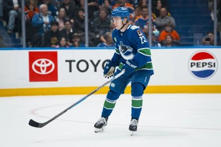 Vancouver Canucks forward Jonathan Lekkerimaki.