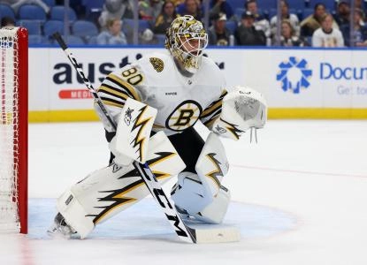 Michael DiPietro with the Boston Bruins.