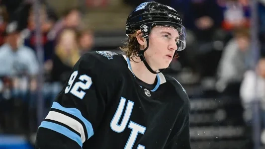 Utah Mammoth star Logan Cooley.