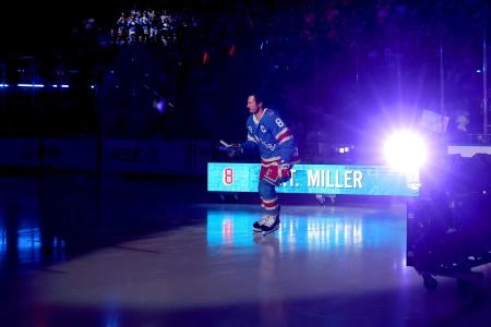 J.T. Miller during Tuesday night's home opener in New York.