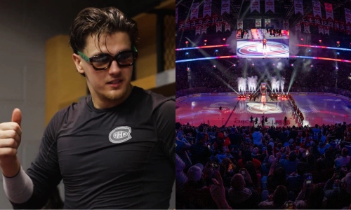 Canadiens' Zachary Bolduc (left) Bell Centre (right) Canadiens' Zachary Bolduc (left) Bell Centre (right)