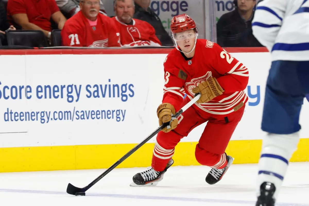 Red Wings fans anxiously awaiting injury status update of Lucas Raymond - Detroit Red Wings Insider