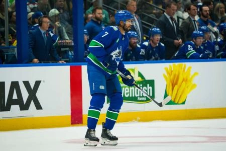 Vancouver Canucks defenseman Pierre-Olivier Joseph Vancouver Canucks defenseman Pierre-Olivier Joseph