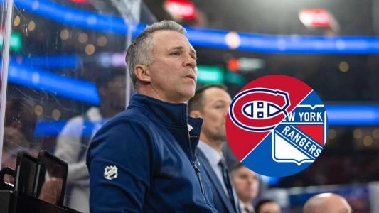 Photo of Martin St Louis and Canadiens and Rangers logo Photo of Martin St Louis and Canadiens and Rangers logo