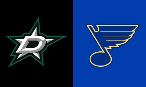 Dallas Stars logo (left) and St. Louis Blues (right)