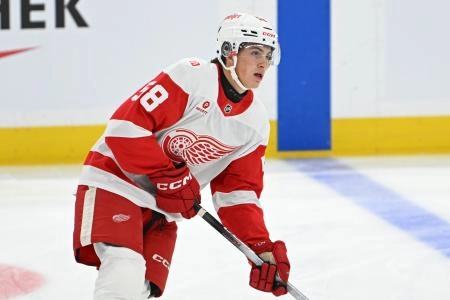 Emmitt Finnie Detroit Red Wings forward rookie Emmitt Finnie Detroit Red Wings forward rookie