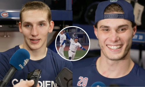 Lane Hutson (left) Juraj Slafkovsky (right) and George Springer from Blue Jays.