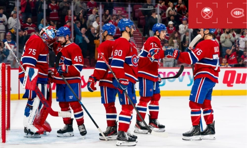 Canadiens' Jakub Dobes, Joe Veleno, Arber Xhekaj, Zachary Bolduc