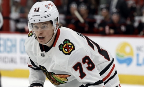 Blackhawks forward Lukas Reichel Blackhawks forward Lukas Reichel