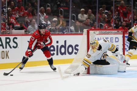 Former Vancouver Canucks forward Sheldon Rempal during preseason with the Washington Capitals.