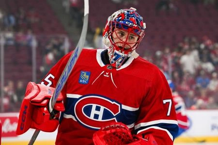 Jakub Dobes of the Montreal Canadiens.