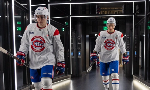Canadiens defenseman Lane hutson and Ivan Demidov Canadiens defenseman Lane hutson and Ivan Demidov
